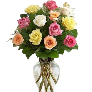 15 multi-colored roses | Flower Delivery Vologda