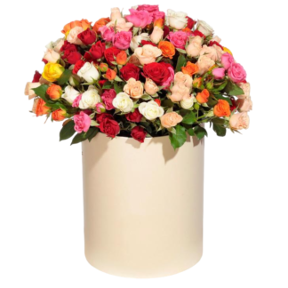 Mixed roses in a hatbox | Flower Delivery Vologda